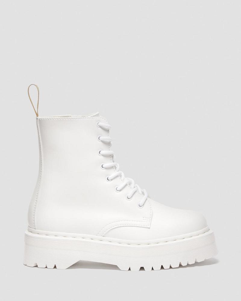 Dr Martens Vegan Jadon II Kemble Mono Platform Laarzen Heren Wit | NL 245WNB